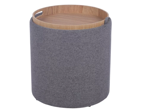 Taburet měnitelný na odkládací stolek Turner, středně šedá látka