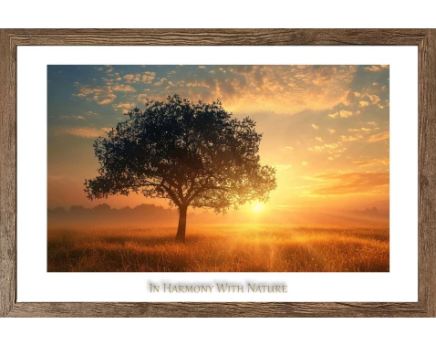 Rámovaný obraz In harmony with nature 70x50 cm, dub tmavý