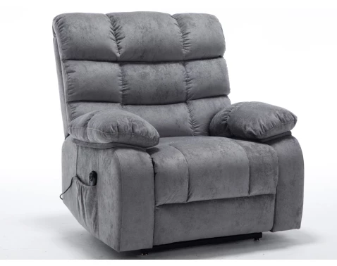 Křeslo s elektrickým polohováním Oscar Giant, šedá látka