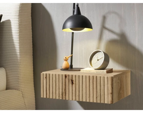 Levně Nástěnný noční stolek s 1 zásuvkou Taboni, dub artisan