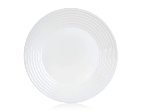 Levně Mělký talíř Harena 25 cm, bílé sklo