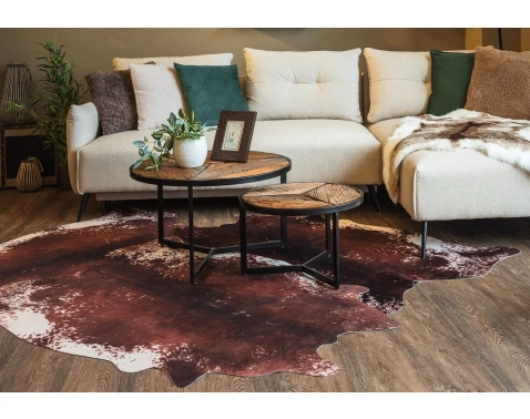 Imitace kravské kůže hnědé skvrny, 120x150 cm