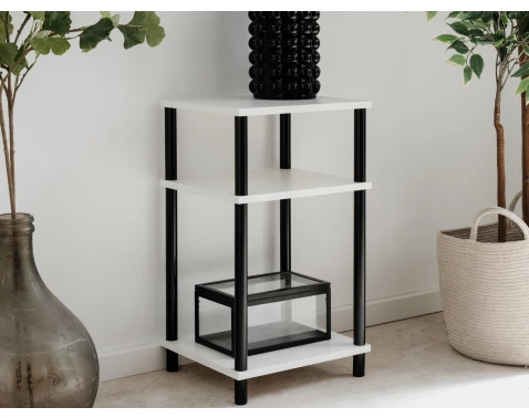 Úzký regál/odkládací stolek Theo, bílý