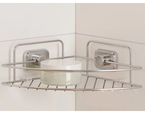 Rohová koupelnová polička Reflex Luxy 1, chrometherm