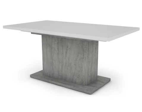 Levně Jídelní stůl Paulo 160x90 cm, bílý/beton, rozkládací