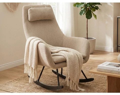 Houpací křeslo Galileo, béžová tkanina