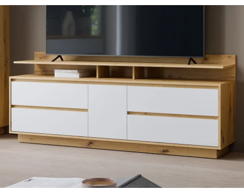 TV skříňka Foggia 188 cm, dub artisan/bílá