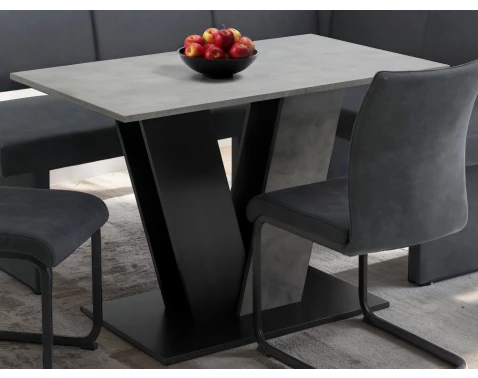 Jídelní stůl Judith 110x70 cm, černý/tmavý beton