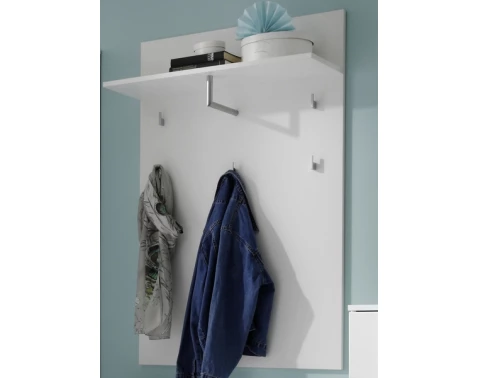 Nástěnný věšákový panel Spice, leskle bílý