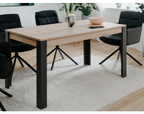 Jídelní stůl s rozkládací funkcí Talida 150x80 cm, dub artisan/černý