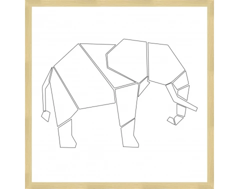 Levně Rámovaný obraz Geometrický slon, 40x40 cm