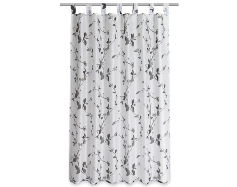 Závěs Roma 140x160 cm, lístky, šedo-bílý