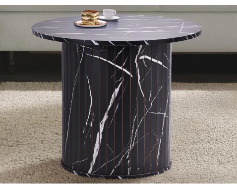 Kulatý konferenční stolek Treviso, 60 cm, černý mramor