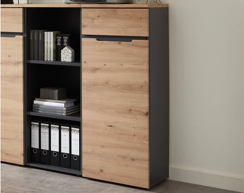 Úložná skříňka Memphis, 45 cm, dub artisan/grafit