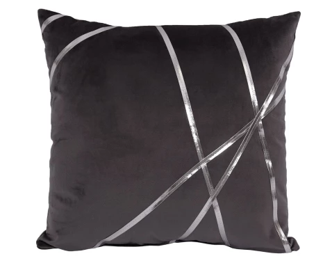 Dekorační polštář Vanessa 45x45 cm, antracitový s pruhy