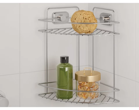 Závěsný rohový regál Reflex Luxy 2, chrometherm