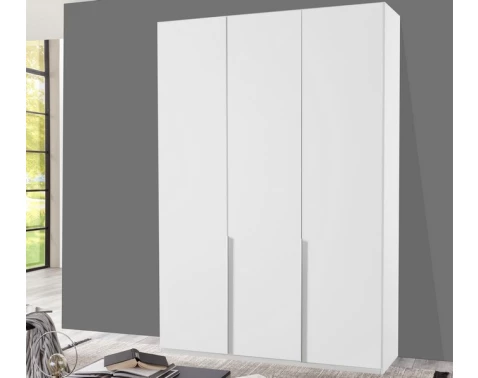 Levně Šatní skříň New York D, 135 cm, bílá/bílý lesk