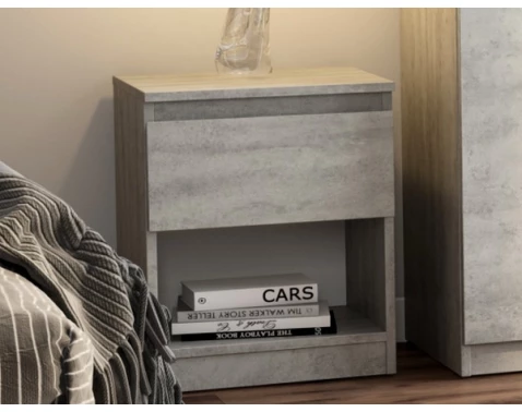 Skříňka/noční stolek Carlos 40 cm, šedý beton