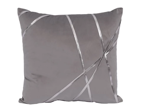 Dekorační polštář Vanessa 45x45 cm, stříbrný s pruhy
