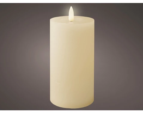 LED svíčka Lumineo 7x15 cm, krémová