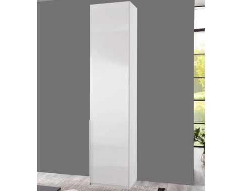 Šatní skříň New York D 45 cm – bílý lesk
