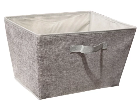 Levně Úložný box 30x30x30 cm, světle šedý textil