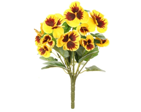 Levně Umělá květina Maceška 30 cm, žlutá