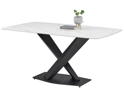 Jídelní stůl Ventura 180x90 cm, imitace bílého mramoru