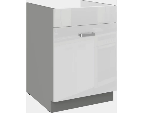 Levně Kuchyňská dřezová skříňka Bianka 60ZL, 60 cm, bílý lesk