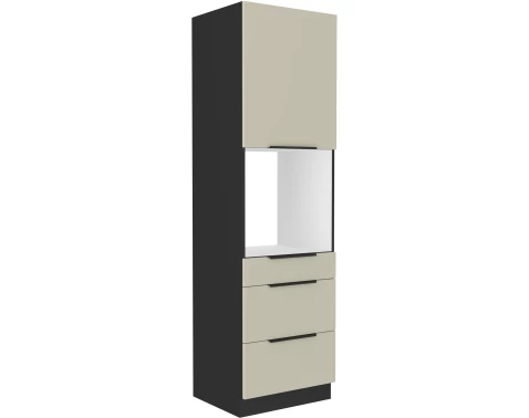 Vysoká skříň pro vestavnou troubu Arona, 60 cm, kašmírová/černá