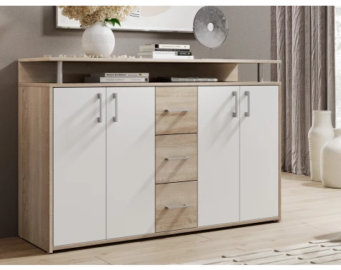 Komoda Drift, dub sonoma/bílá