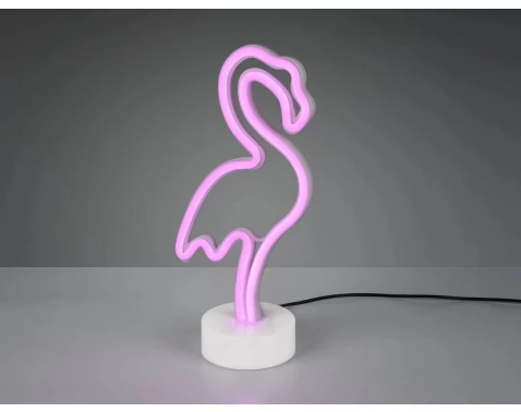 Stolní LED lampa Plameňák, bílá