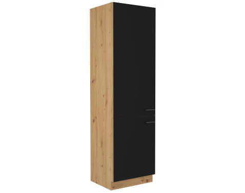 Levně Vysoká kuchyňská skříň Modena, 60 cm, dub artisan/černá