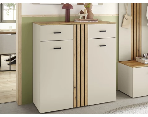 Skříňka s policemi/botník Lima, béžová kašmír/dub evoke