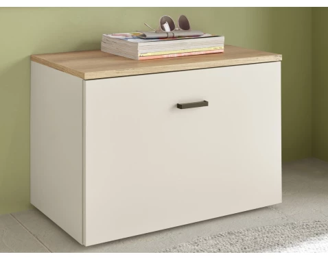 Předsíňová lavice s úložným prostorem Lima, béžová kašmír/dub evoke