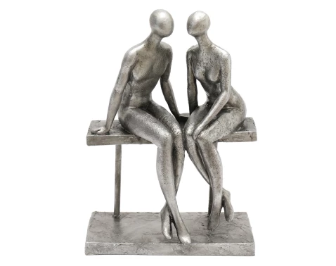 Dekorační soška Zamilovaný pár, stříbrná