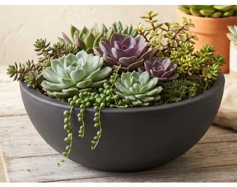 Květináč Kanten 40x16 cm, antracitový