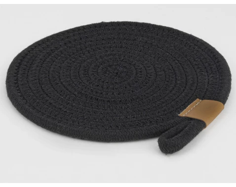 Levně Podložka pod hrnec LifeStyle 20 cm, černá bavlna