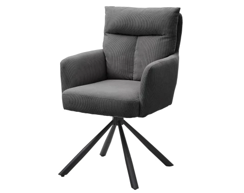 Otočná jídelní židle Sofia, šedá strukturovaná látka