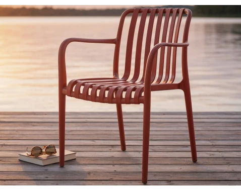 Zahradní židle s područkami Pixa, terracota