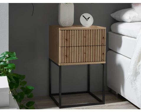 Levně Noční stolek se 2 zásuvkami Marle, dub artisan