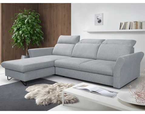 Rohová sedací souprava Star, světle šedá látka