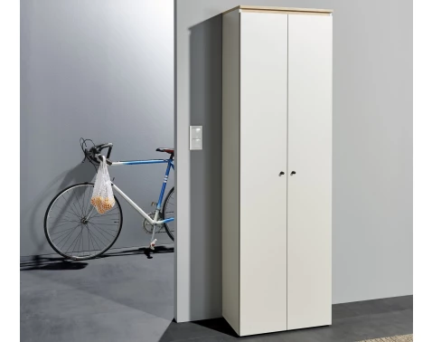 Předsíňová šatní skříň Lime 60 cm, béžová kašmír/dub evoke