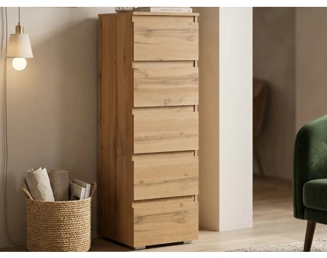Levně Vysoká úložná skříňka Image 45 cm, medový dub
