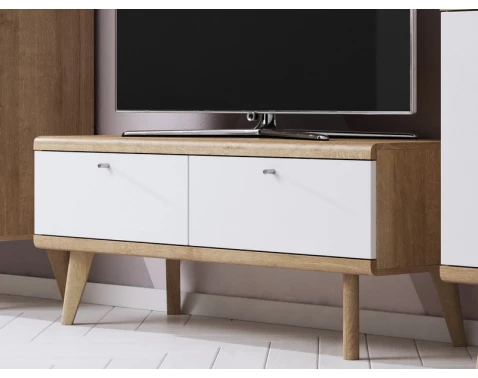 TV stolek Primo, dub riviera/bílý
