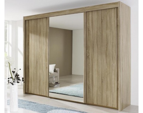 Šatní skrín 3 dverová se zrcadlem š/v/h: ca. 280x223x65 cm
