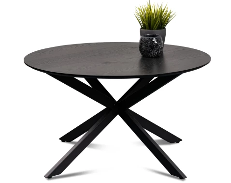 Kulatý konferenční stolek Paul, 48 cm, černý jasan