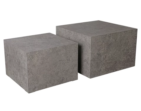 Sada čtvercových stolků Maddox, imitace šedého kamene, 2 ks