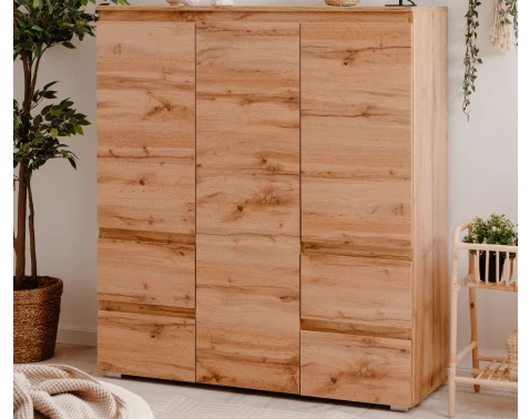 Levně Vysoká komoda se zásuvkami Image 116 cm, medový dub