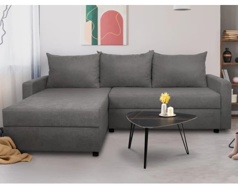 Univerzální rohová sedačka Brest, středně šedá látka